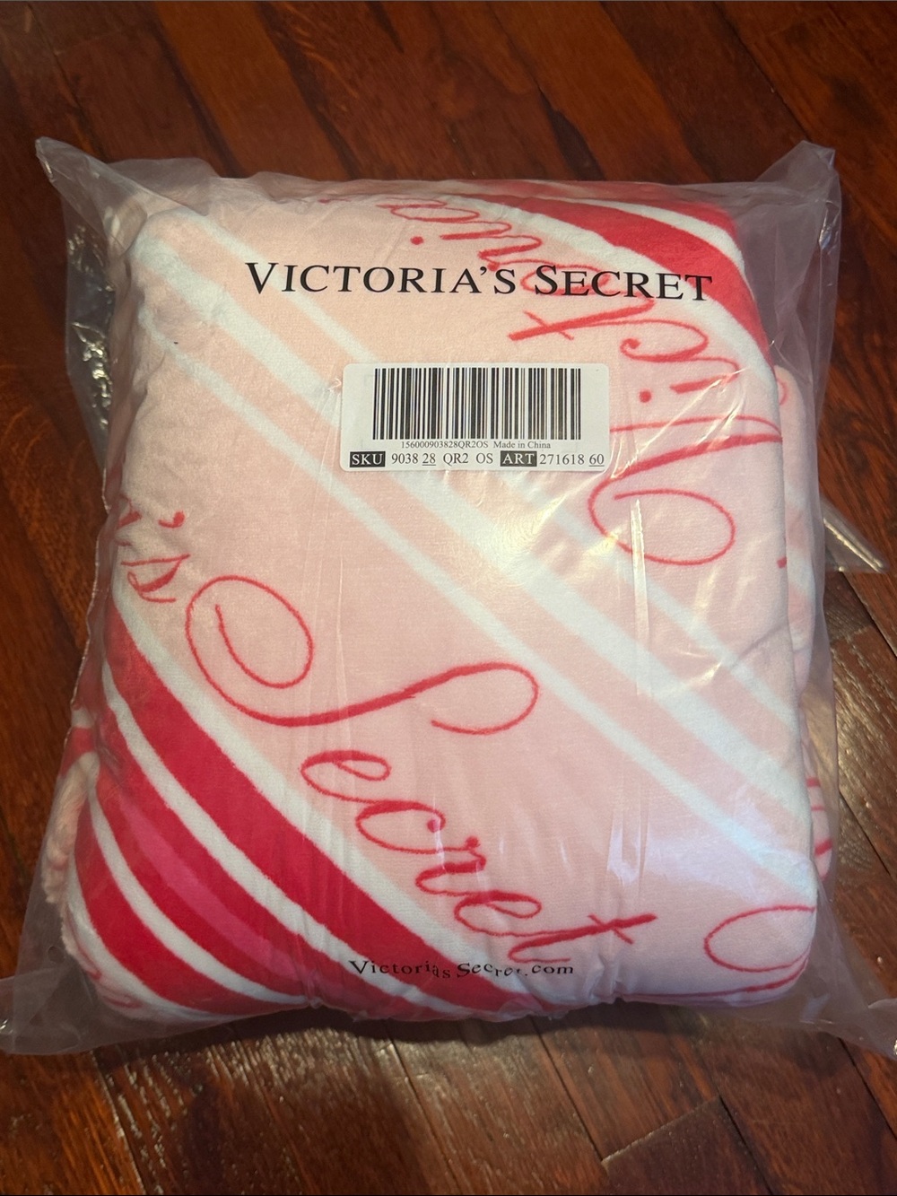 Victoria's Secret Pink & Red Branded Plush Throw